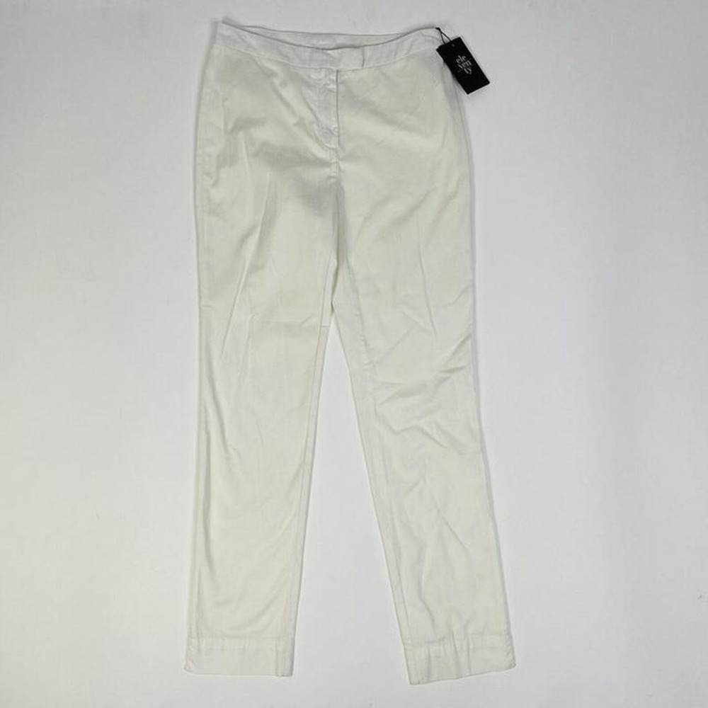 Eleventy White Cotton Elastane Dress Slacks Womens NWT $360 Size 26‎